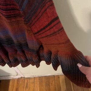 Elegant Striped Red and Blue Sweater